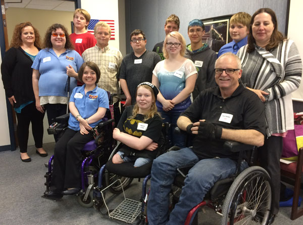 Participants and volunteers at the Hays EMS workshop gather for a group photo