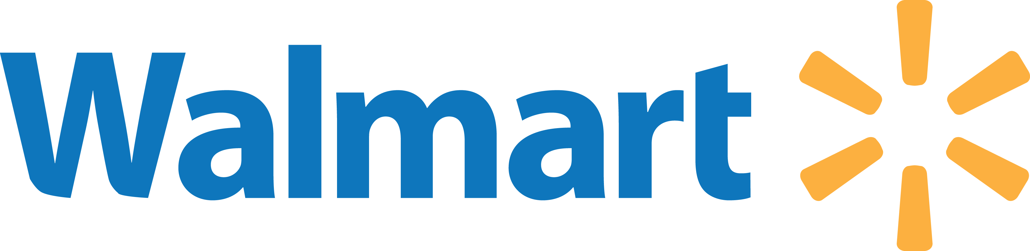 Walmart logo with yellow asterick looking symbol