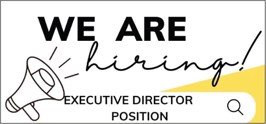 We Are Hiring Executive Director with megaphone